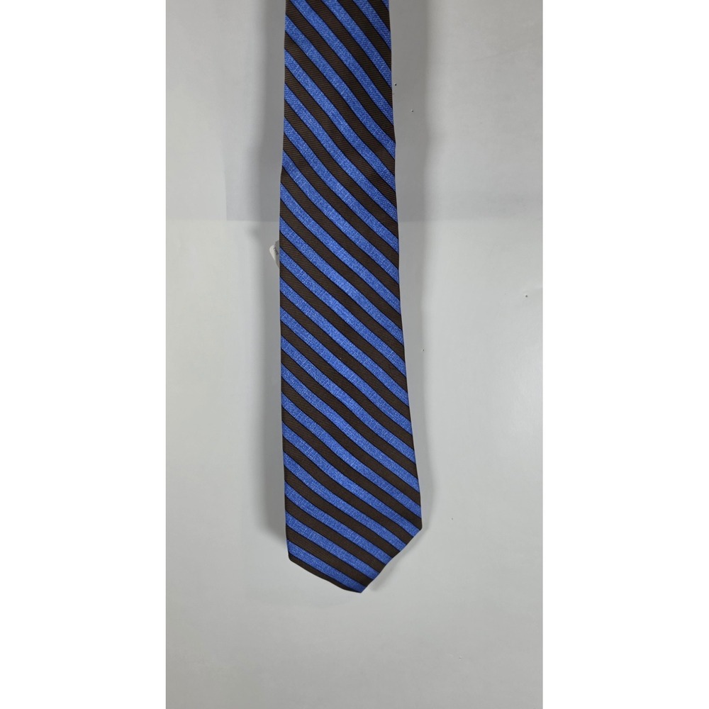 Kiton Napoli Silk Tie Blue Brown Stripe Italy Luxury Necktie Neiman Marcus NWT‎